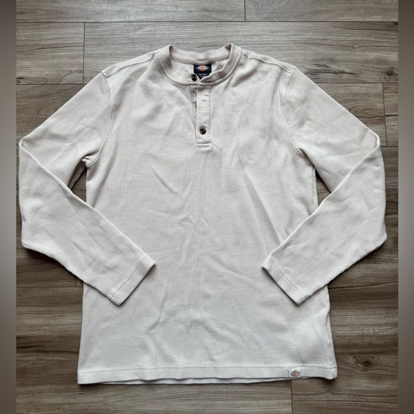 Dickies Oatmeal Thermal Henley Long Sleeve 3 Button Men’s Size Medium NWOT - Picture 11 of 11